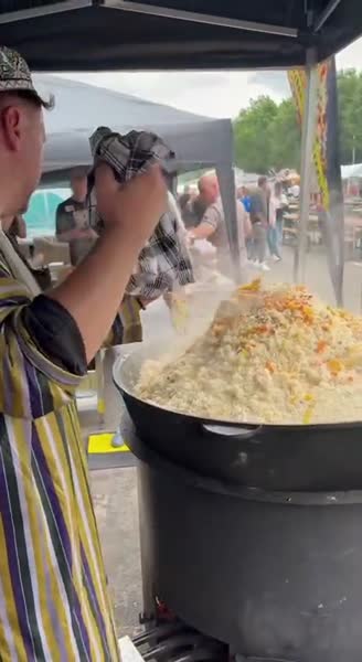 Kochen am großen Kazan